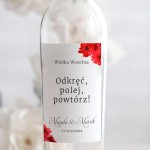 Weselne naklejki na butelkę