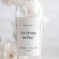 Weselne naklejki na butelkę z minimalistycznym serduszkiem