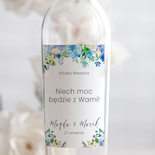 Weselne naklejki na butelkę