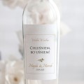 Weselne naklejki na butelkę champagne