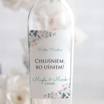 Weselne naklejki na butelkę