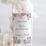 Weselne naklejki na butelkę