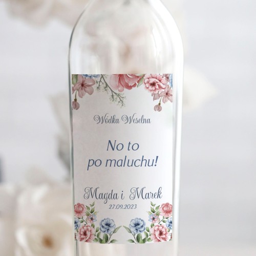 Weselne naklejki na butelkę