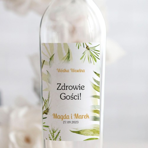 Weselne naklejki na butelkę