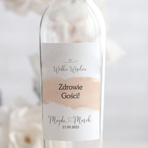 Weselne naklejki na butelkę