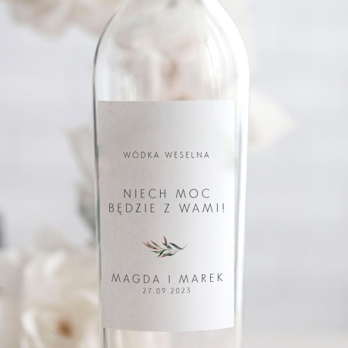 Weselne naklejki na butelkę