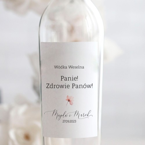 Weselne naklejki na butelkę