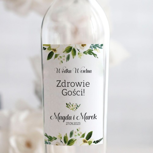 Weselne naklejki na butelkę