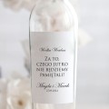 Weselne naklejki na butelkę eleganckie champagne