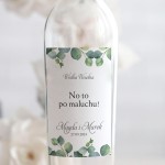 Weselne naklejki na butelkę