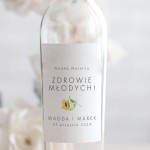 Weselne naklejki na butelkę