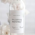 Weselne naklejki na butelkę minimalistyczne