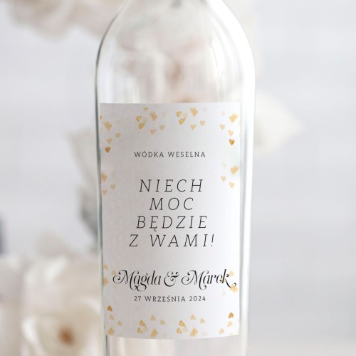 Weselne naklejki na butelkę