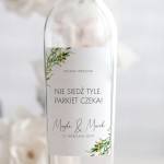 Weselne naklejki na butelkę