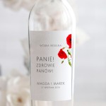 Weselne naklejki na butelkę