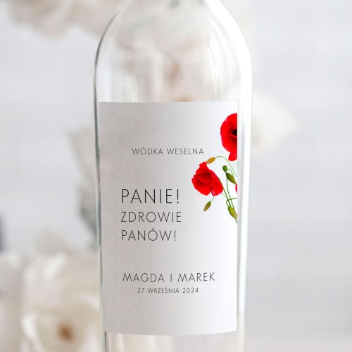 Weselne naklejki na butelkę