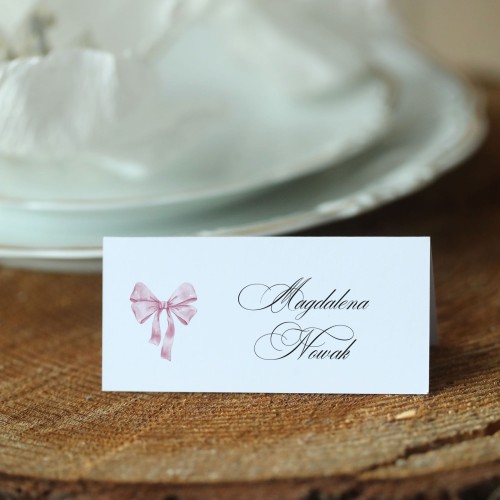 Winietki z różową wstążeczką