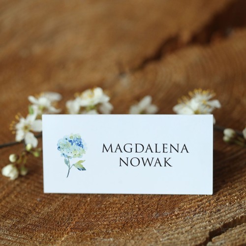 Winietki z niebieską hortensją