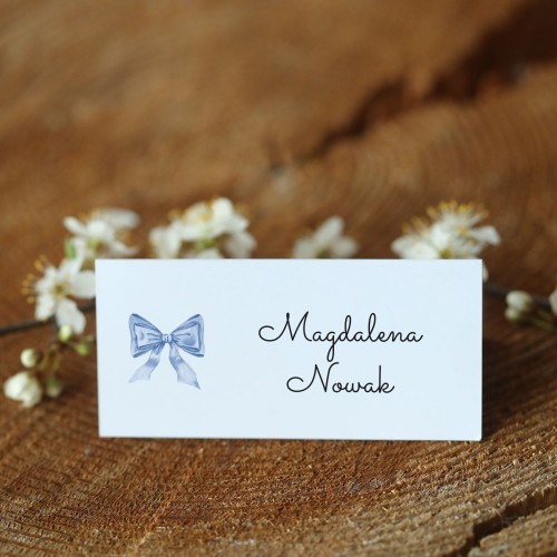 Winietki z niebieską wstążką