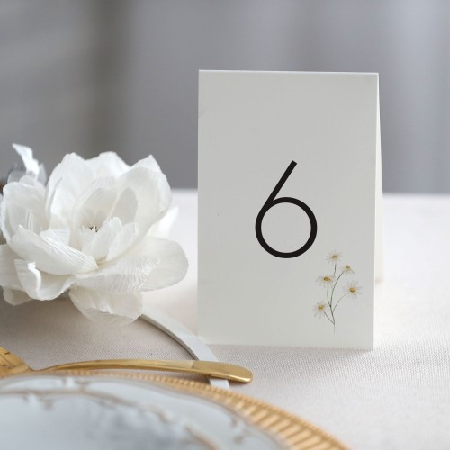 Numerki na stół z rumiankiem