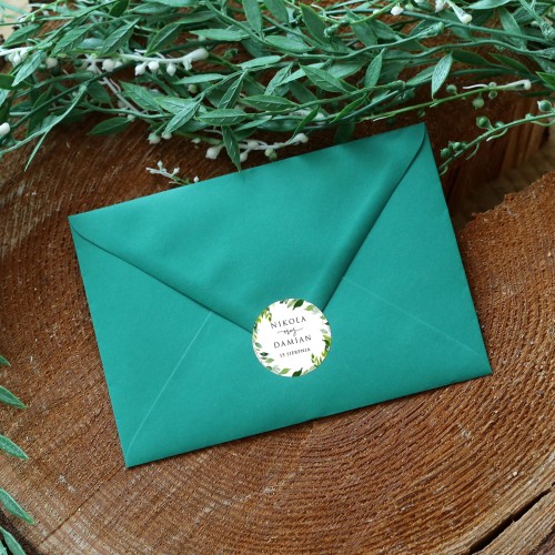 Naklejki z zielonymi listkami