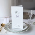 Karta menu z liliową wstążeczką