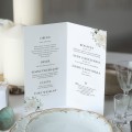 Karta menu z białą różą