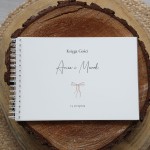 Księga gości klasyczna lub z ankietami - wzór z beżową wstążeczką