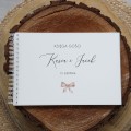 Księga gości klasyczna lub z ankietami - wzór z beżową wstążką