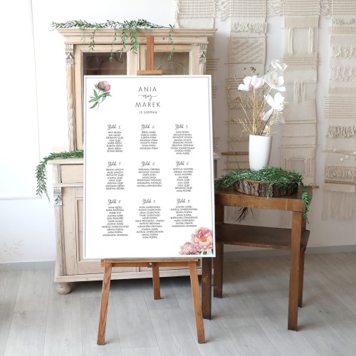 Duży plan stołów weselnych