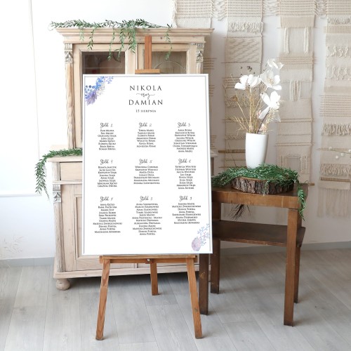 Duży plan stołów weselnych