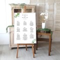 Plan stołów z zielonymi listkami