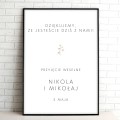 Tablica powitalna z imionami