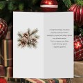 Kartka firmowa z gałązką choinki - 10x21 cm