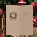 Kartka firmowa - zimowy wianek - 10x21 cm - kraft
