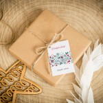 Świąteczne bileciki z logo turkusowe