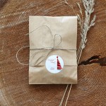 Naklejki z logo biało-czerwone z choinką