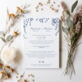 Zaproszenie Ślubne niebieskie kwiaty 10x15