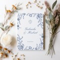 Zaproszenie Ślubne niebieskie kwiaty 10x15