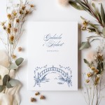 Romantyczne zaproszenie ślubne niebieskie kwiaty 10x15 cm