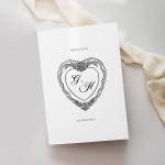 Romantyczne Zaproszenie "Wiktoriańskie Serce" - rozkładane 10x15 cm