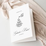 Nowoczesne Zaproszenia ślubne "Szampańska Wieża" - rozkładane 12x17 cm