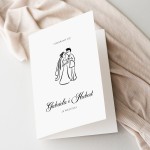 Zaproszenie Ślubne z Parą Młodą - rozkładane 12x17 cm