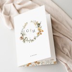 Zaproszenia ślubne z rustykalnym wiankiem - rozkładane 12x17 cm 