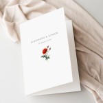 Minimalistyczne zaproszenia ślubne - Klasyczna Róża - rozkładane 12x17 cm