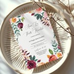 Zaproszenia ślubne z kwiatami boho