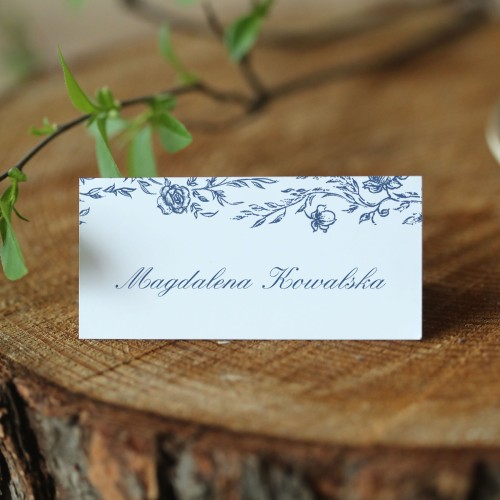 Winietki z klasycznym granatowym motywem