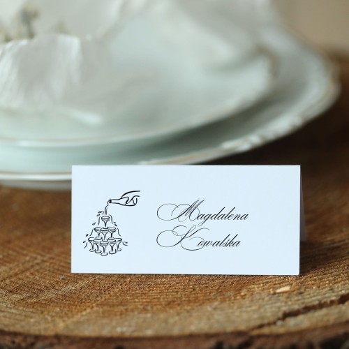 Winietki z wieżą szampana