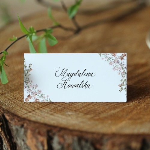 Winietki z akwarelowym wiankiem polnych kwiatów