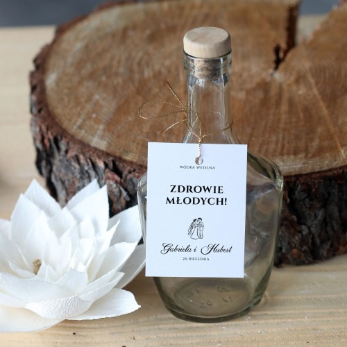 Zestaw 18 zawieszek na alkohol z Parą Młodą